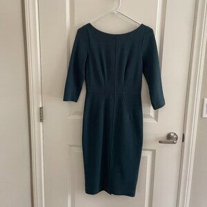 Boden Aurelia Midi Dress, Dark Teal/Green, Size US 4R